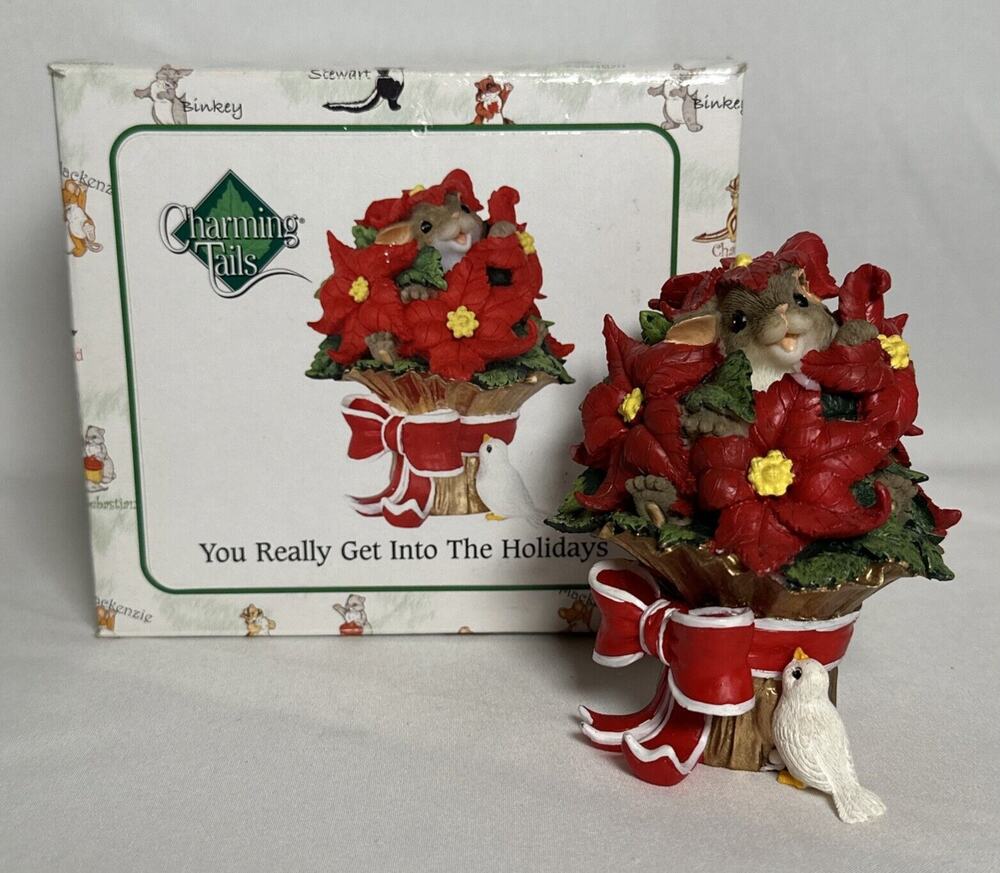 Fitz and Floyd Charming Tails Figurine "You Really Get Into The Holidays"